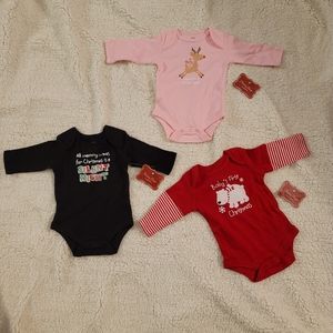 Baby creepers Christmas Holiday Lot of 3 Deer